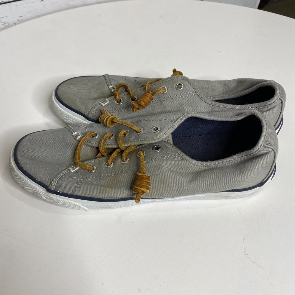 Sperry‎ Women's Gray Seacoast Washed Canvas Sneaker Shoes Size 8M